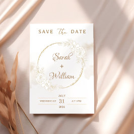 Romantische Golflorale Rose Elegante Save the Date Einladung
