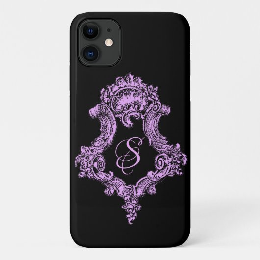 Romantische Goth Pink Monogram Case-Mate iPhone Hülle (Rückseite)