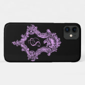 Romantische Goth Pink Monogram Case-Mate iPhone Hülle (Rückseite (Horizontal))