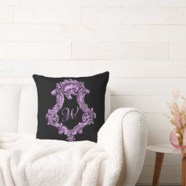Romantische Goth Pink Monogram Kissen
