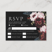 Romantische Gothic Watercolor Raven Wedding RSVP Begleitkarte (Vorderseite)