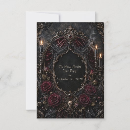 Romantische gothische RSVP-Karte (Vorderseite)
