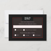 Romantische Gotische Black & Red Wedding Response RSVP Karte (Vorderseite)