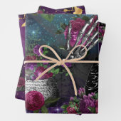 Romantische Gotische Hexe und Rose um Mitternacht Geschenkpapier Set (Beispiel)
