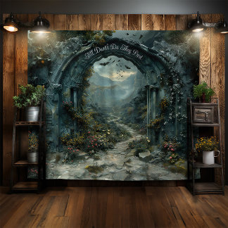 Romantische gotische Hochzeitskabine Halloween Fot Wandteppich