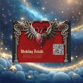 Romantische gotische Ikone: Herz, Rose, Schädel. Begleitkarte