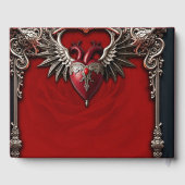 Romantische gotische Ikone: Herz, Rose, Schädel. Gästebuch (Rückseite)