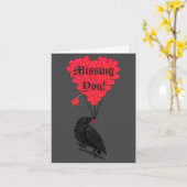 Romantische gotische Krähe vermisst Karte (Gelbe Blume)