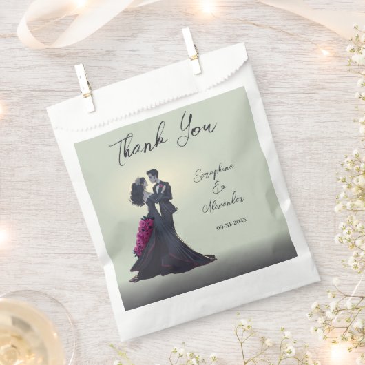 Romantische Gotische Liebhaber Elegant Vielen Dank Geschenktütchen (Ausgeschnitten)