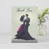 Romantische Gotische Liebhaber Elegante Dankeschön Dankeskarte (Stehend Vorderseite)