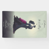 Romantische Gotische Liebhaber Eleganter Hochzeit Banner (Horizontal)