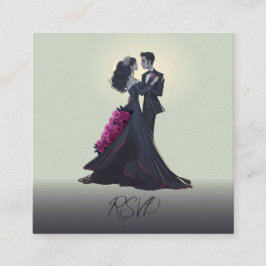 Romantische Gotische Liebhaber Moderner QR-Code-UA Begleitkarte