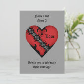 Romantische gotische Mittelalterliche Hochzeit Einladung (Stehend Vorderseite)