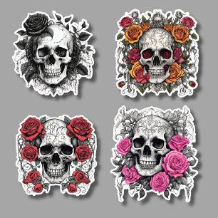 Romantische Gotische Möwen mit Rose Set Wasserdich Aufkleber