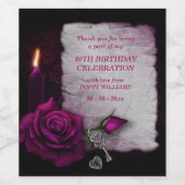 Romantische Gotische Rose & Candle Geburtstag Weinetikett (Einzelnes Label)