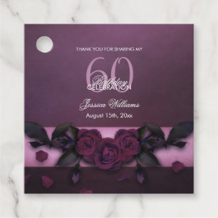 Romantische Gotische Rose & Petals Geburtstag Geschenkanhänger