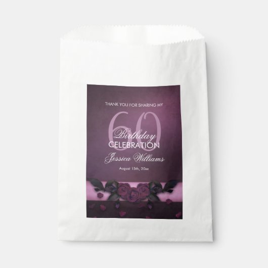 Romantische Gotische Rose & Petals Geburtstag Geschenktütchen (Vorderseite)