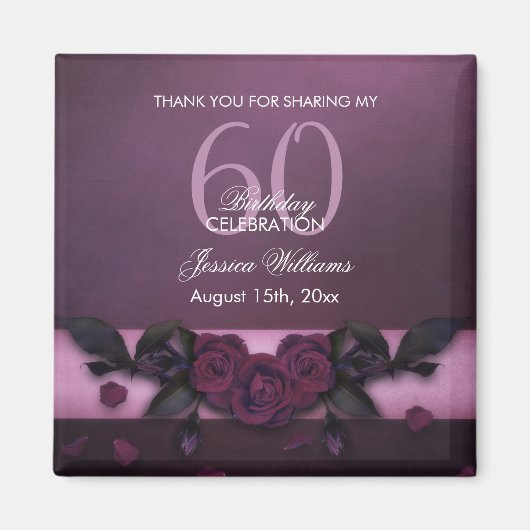 Romantische Gotische Rose & Petals Geburtstag Magnet (Vorne)