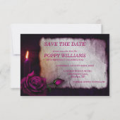 Romantische Gotische Rose und Kerzenlicht Save The Date (Vorderseite)