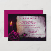 Romantische Gotische Rose und Kerzenlicht Save The Date (Vorne/Hinten)
