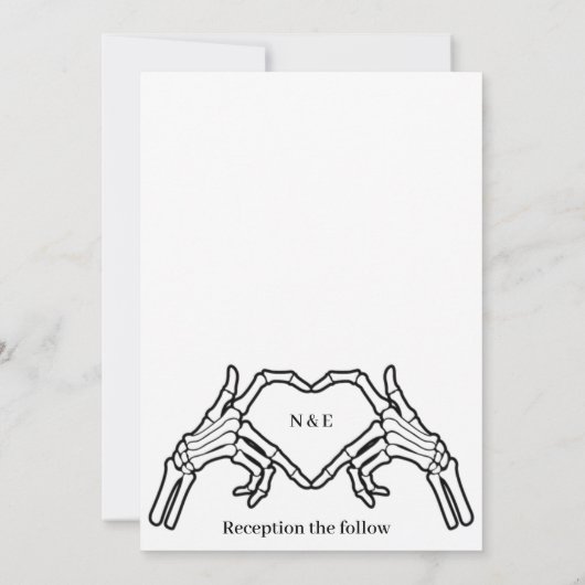 Romantische Gotische Schädelhochzeit Einladung (Rückseite)