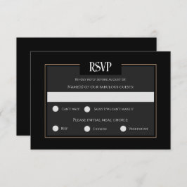 Romantische Gotische schwarze Hochzeitskarte RSVP Karte