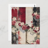 Romantische gotische Vintage Postkarte (Vorne/Hinten)