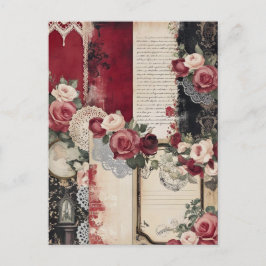 Romantische gotische Vintage Postkarte