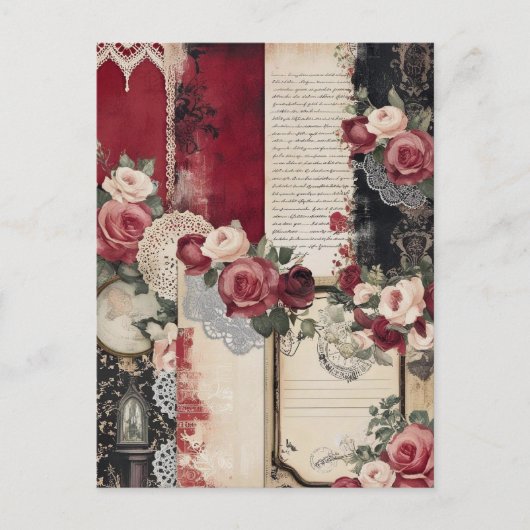 Romantische gotische Vintage Postkarte (Vorderseite)