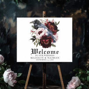 Romantische gotische Wasserfarbe Raven Wedding Wil Poster