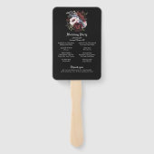 Romantische gotische Wasserfarbenraven-Hochzeit Fächer (Rückseite)