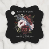 Romantische gotische Wasserfarbenraven-Hochzeit Geschenkanhänger (Vorderseite)