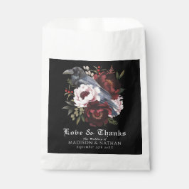 Romantische gotische Wasserfarbenraven-Hochzeit Geschenktütchen