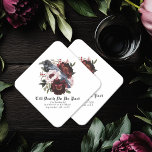 Romantische gotische Wasserfarbenraven-Hochzeit Untersetzer<br><div class="desc">Dieses gotische,  blumengeschmückte Hochzeitsdesign zeichnet sich durch eine einfache,  launische Aquarellbild eines Raben aus,  das auf einem Bouquet steht. Ideal für eine zeitlose romantische Hochzeit oder einen anderen besondere Anlass. Es eignet sich hervorragend für ein gespenstisches Ereignis im Herbst oder für ein einmaliges Winterereignis in lässiger oder formaler Umgebung.</div>