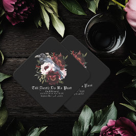 Romantische gotische Wasserfarbenraven-Hochzeit Untersetzer