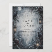 Romantische gotische Winterhochzeit Save The Date (Vorderseite)