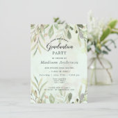 Romantische Graduationspartei für weiche Botanisch Einladung (Stehend Vorderseite)