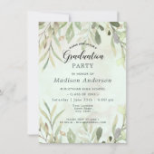 Romantische Graduationspartei für weiche Botanisch Einladung (Vorderseite)