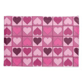 Romantische grafische rosa Herzen auf und ab Kissenbezug (Rückseite)