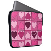 Romantische grafische rosa Herzen auf und ab Laptopschutzhülle (Vorne Rechts)