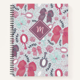 Romantische graue Bögen und Rose Notizblock