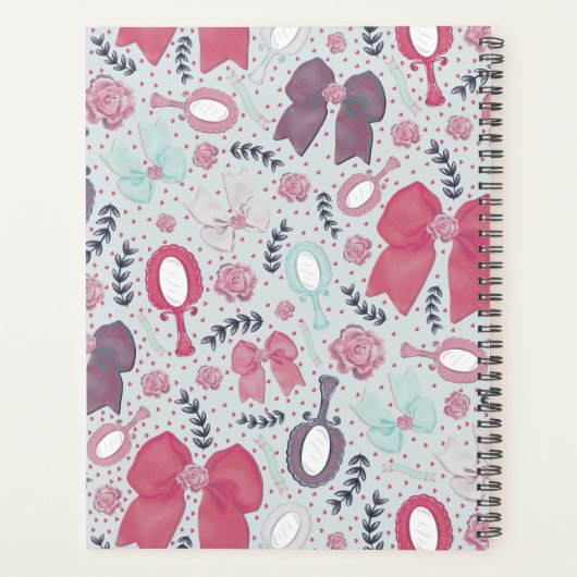 Romantische graue Bögen und Rose Planer (Rückseite)