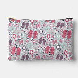 Romantische graue Bögen und Rose Zubehörtasche