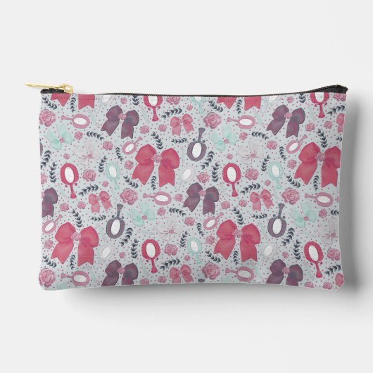 Romantische graue Bögen und Rose Zubehörtasche (Vorderseite)