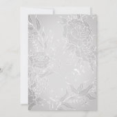Romantische Gray Classic Blume Wreath Wedding Einladung (Rückseite)
