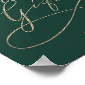 Romantische Green Calligraphy Cards und Geschenke  Poster (Ecke)