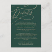 Romantische Green Calligraphy Details - Einschluss Begleitkarte (Vorderseite)