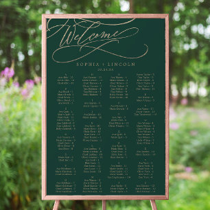 Romantische Green Calligraphy Seekarte Poster