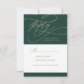 Romantische Green Calligraphy Song Request RSVP Ca Karte (Vorderseite)