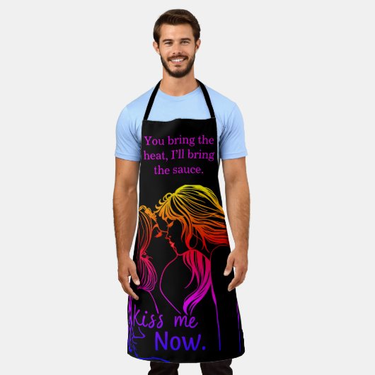 Romantische GRILLEN Schürze zum Kochen von Paaren (Getragen)